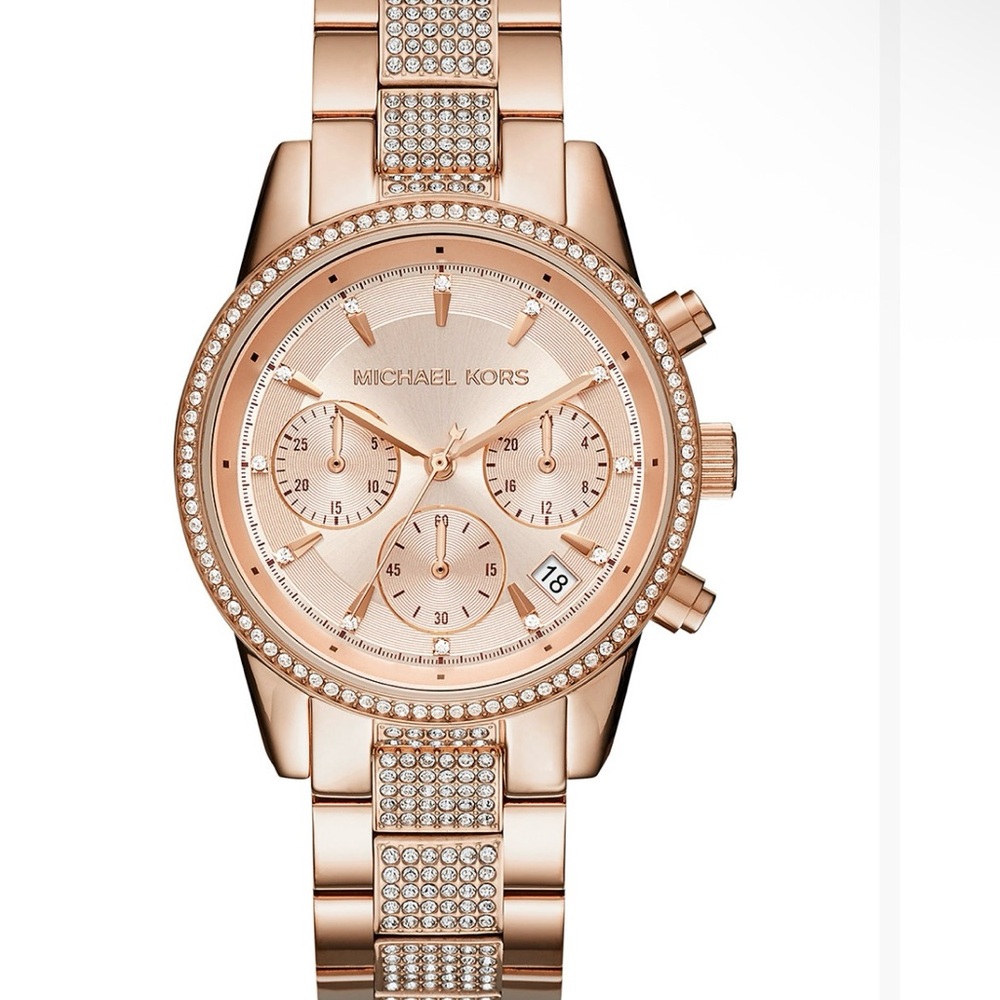 Michael Kors Rose Gold Chronograph Watch 37mm NWT